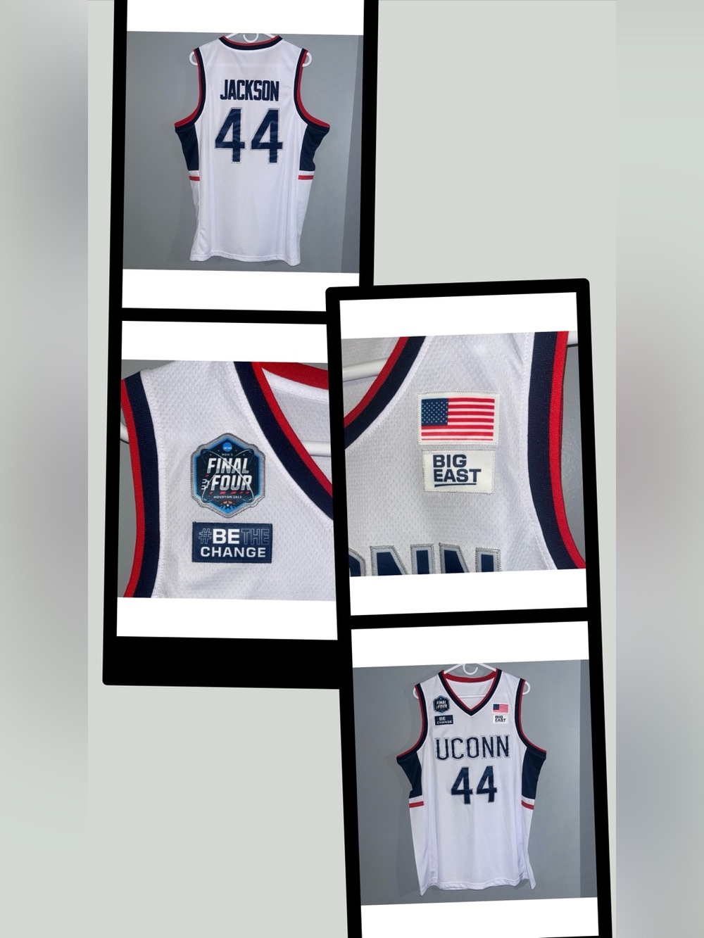 UCONN Huskies White #44 NCAA Basketball Jersey Division 1 March Madness CHAMPS